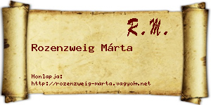 Rozenzweig Márta névjegykártya